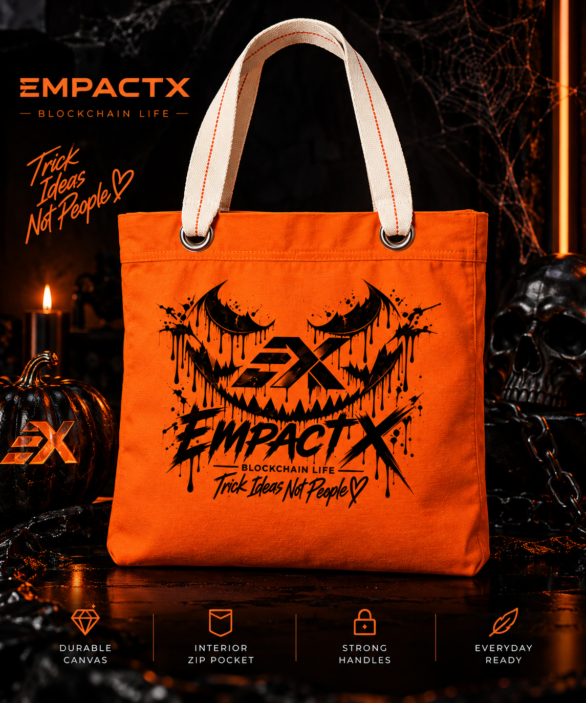 EmpactX HAUNTED EX: Halloween Canvas Tote